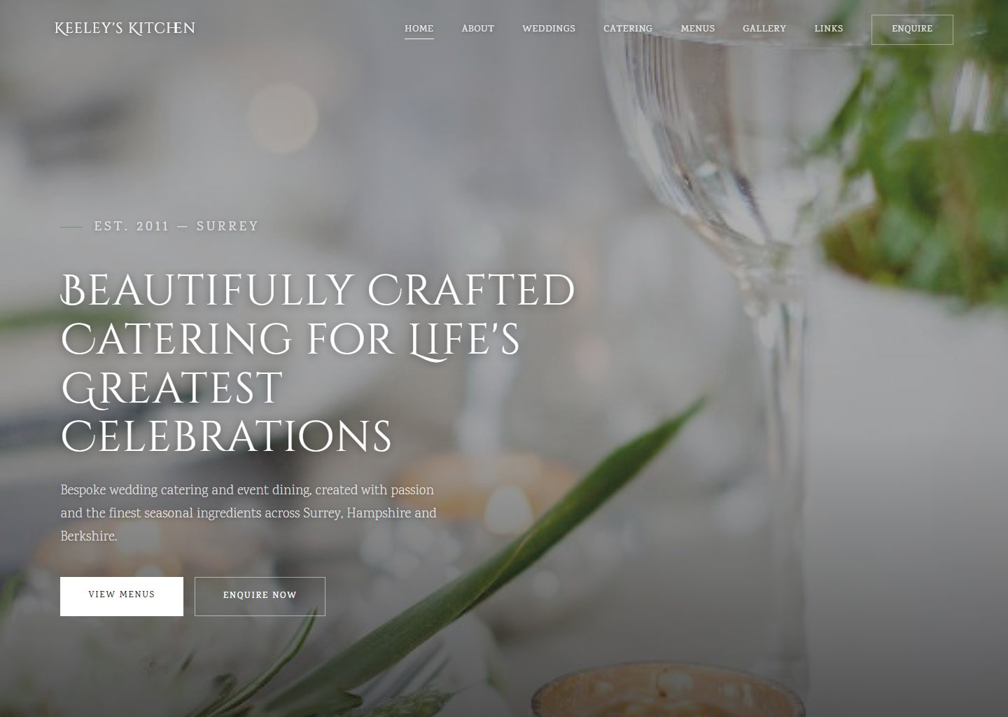 Keeley's Kitchen website on desktop